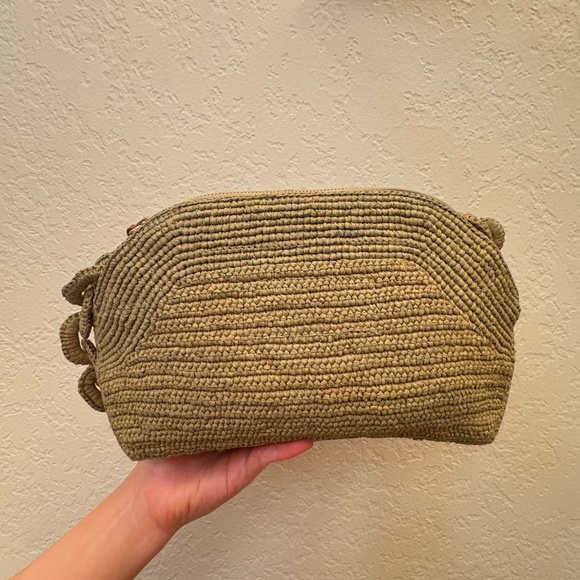 Sezane Isabelle Raffia Woven Bag Green Pistachio NWOT ✨ ELLE Editor Pick - Picture 6 of 7